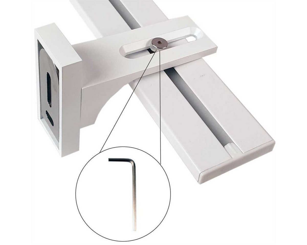 Bestlivings Gardinenschiene, 2-läufig, Fixmaß, verschraubt, Flache Aluminium Schiene (7mm), Längen bis 480cm, (4x120cm) – Bild 2 von 5