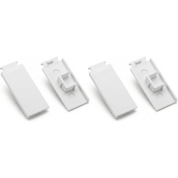 Bestlivings Gardinenschiene Seitendeckel, 1-läufig, geklemmt, Kunststoff, 2er-Pack, robust, Stopper-Funktion, Steckmontage, Made in EU