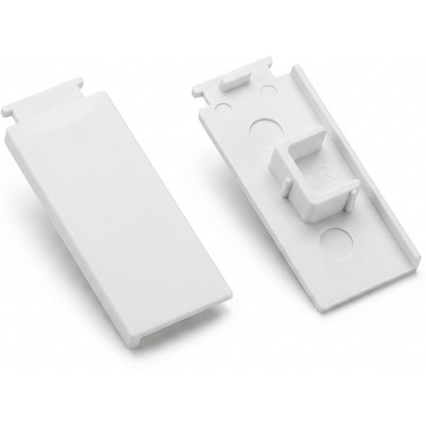 Bestlivings Gardinenschiene Seitendeckel, 1-läufig, geklemmt, Kunststoff, 2er-Pack, robust, Stopper-Funktion, Steckmontage, Made in EU