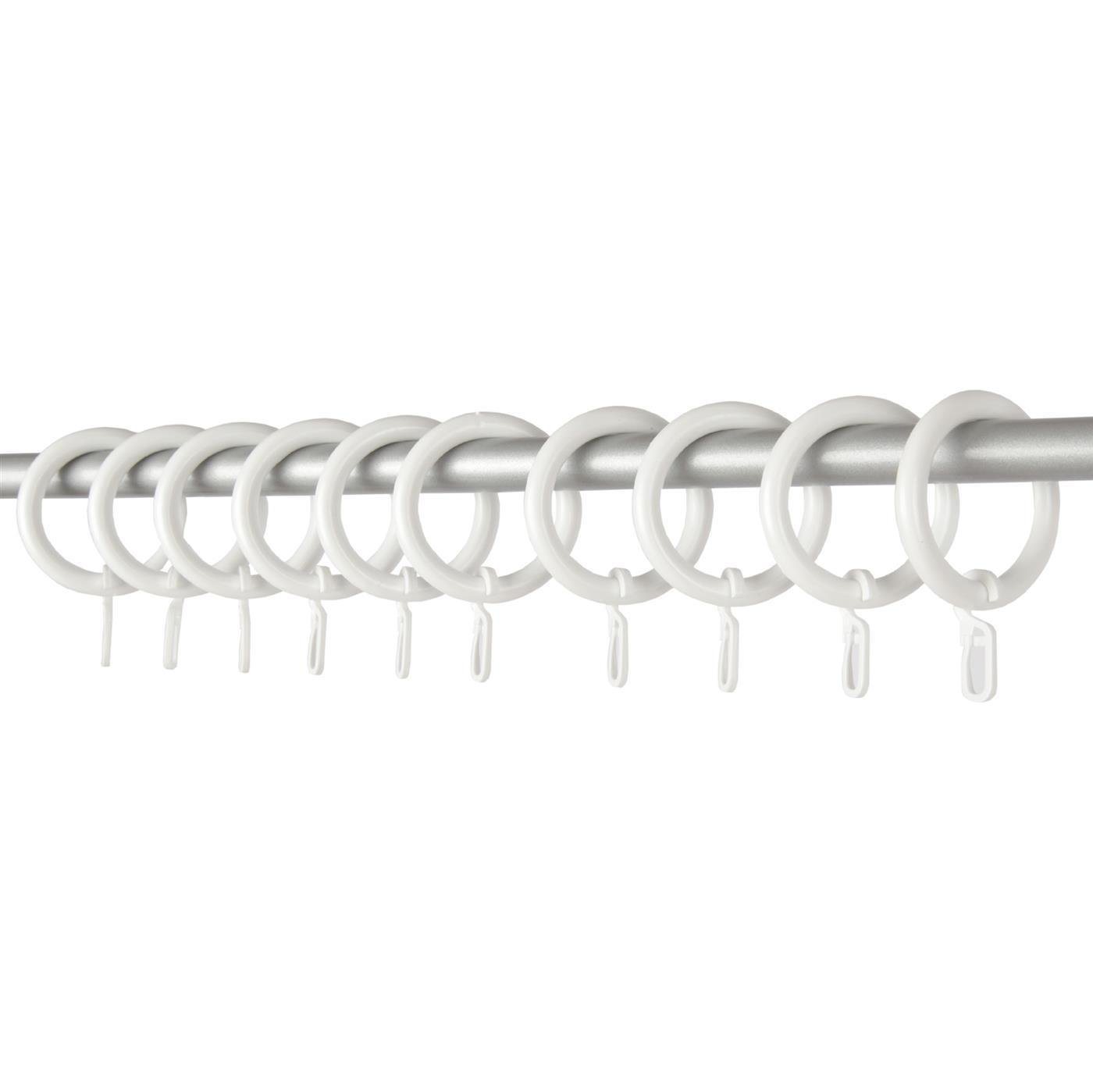 Bestlivings Gardinenstange, 1-läufig, Gardinenring - weiß - Ø40mm, Gardinenring (silber) Ø40mm , Gardinenringe Ø40mm inkl. Faltenleghaken – Bild 3 von 5