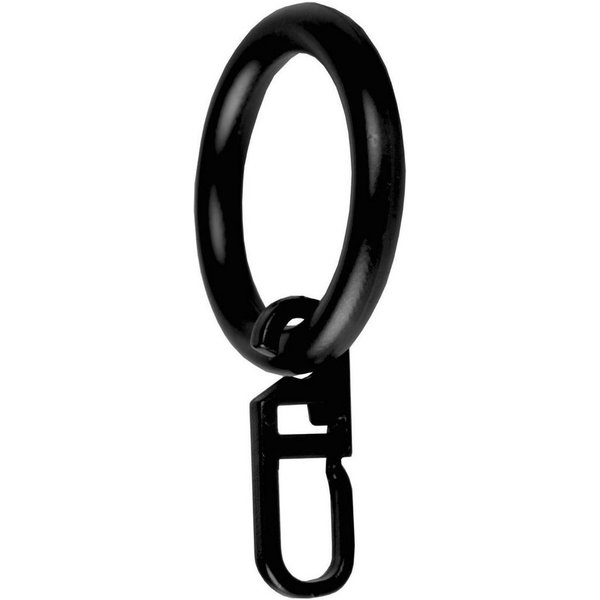 Bestlivings Gardinenstange, 1-läufig, Gardinenring - schwarz - Ø28mm, Gardinenring (silber) Ø40mm , Gardinenringe Ø40mm inkl. Faltenleghaken