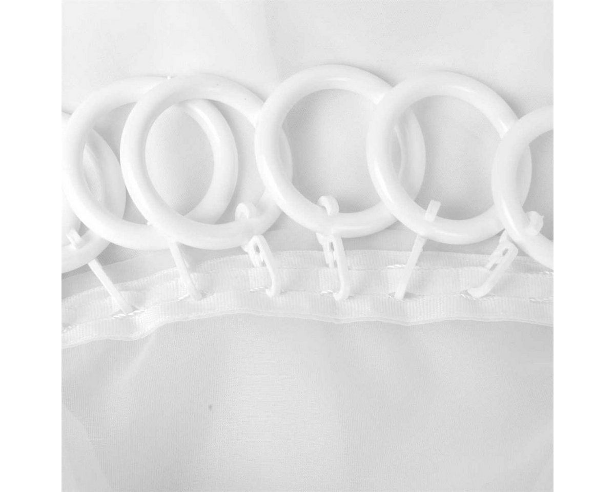 Bestlivings Gardinenstange, 1-läufig, Gardinenring - weiß - Ø40mm, Gardinenring (silber) Ø40mm , Gardinenringe Ø40mm inkl. Faltenleghaken – Bild 4 von 5