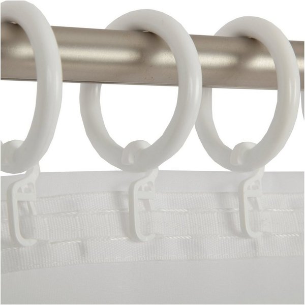 Bestlivings Gardinenstange, 1-läufig, Gardinenring - weiß - Ø40mm, Gardinenring (silber) Ø40mm , Gardinenringe Ø40mm inkl. Faltenleghaken