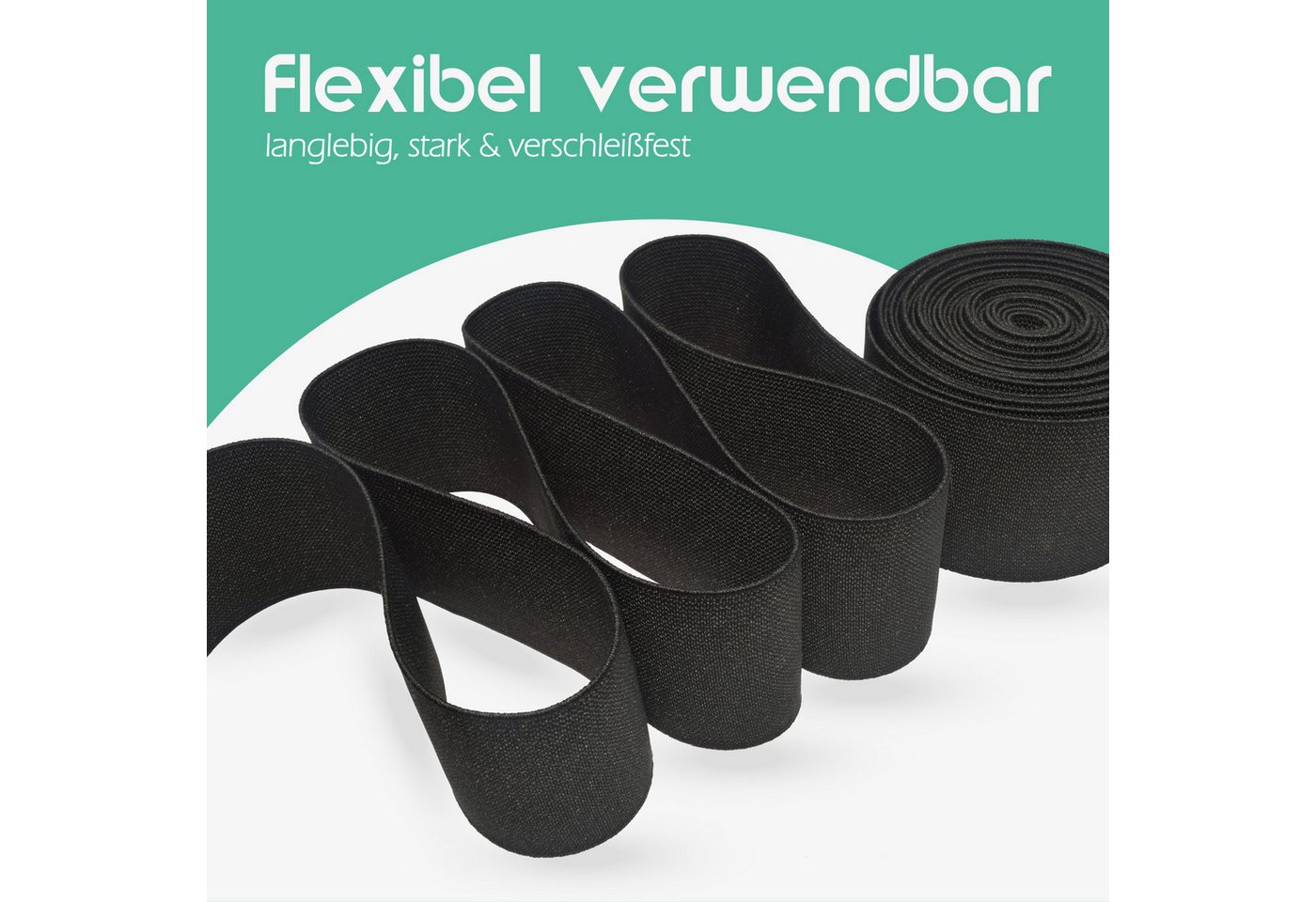 Bestlivings Gummiband, Vielseitiges Gummiband für Handwerk 1,5 - 3,5 cm Breit, 2,5 Meter Lang – Bild 4 von 5