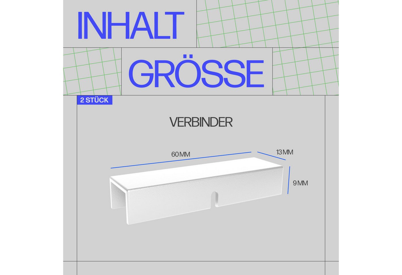 Bestlivings Innenlaufschiene Verbinder-Set, universal-läufig, geklemmt, Kunststoff, langlebig, einfache Montage durch Einschieben – Bild 2 von 5