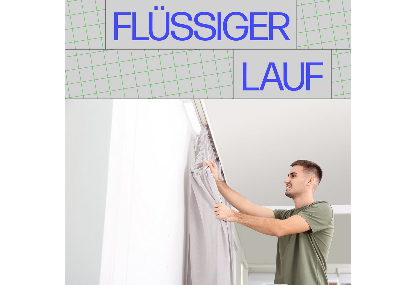 Bestlivings Innenlaufschiene Verbinder-Set, universal-läufig, geklemmt, Kunststoff, langlebig, einfache Montage durch Einschieben – Bild 4 von 5