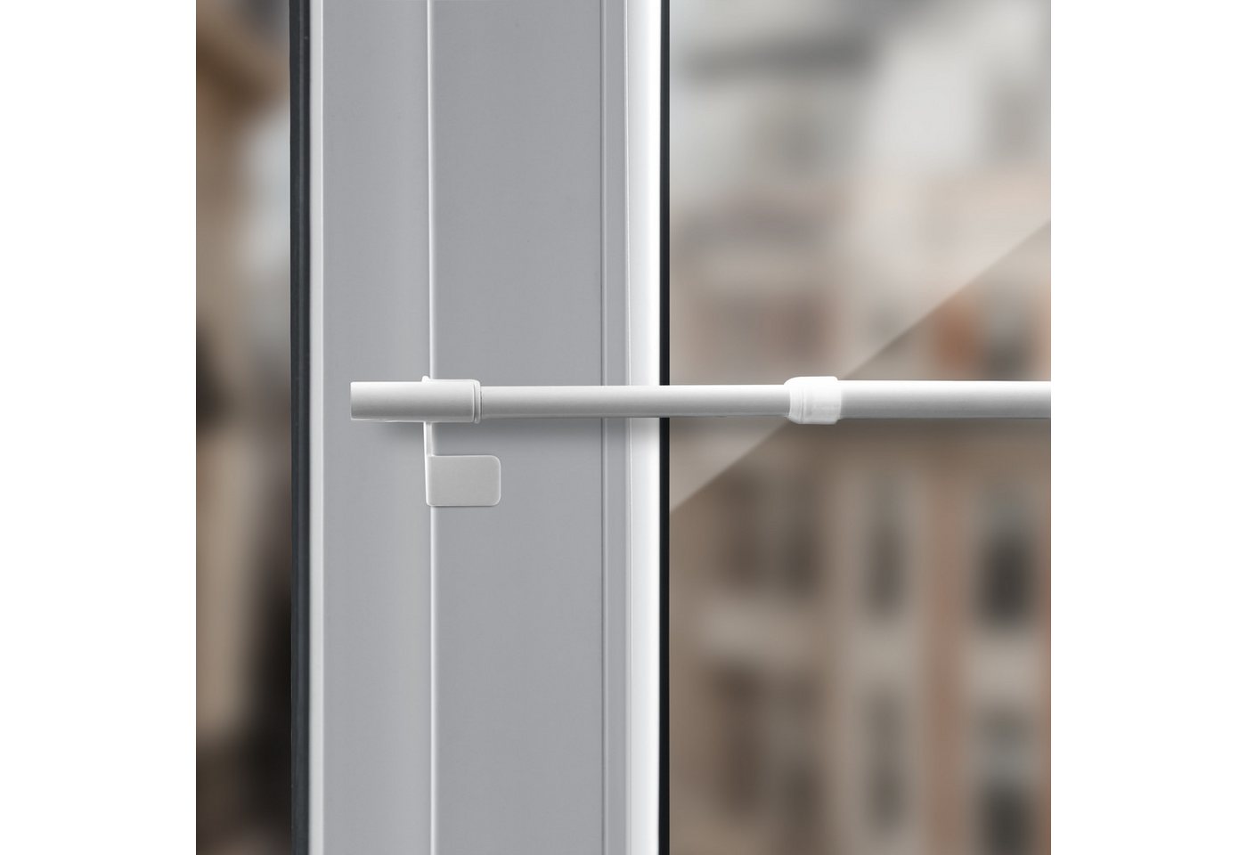 Bestlivings Klemmstange "EASY", Ø 10 mm, 1-läufig, ausdrehbar, ohne Bohren, geklemmt, Metall, für Bistrogardinen, Scheibengardinen, Dekoschals oder saisonale De – Bild 2 von 5