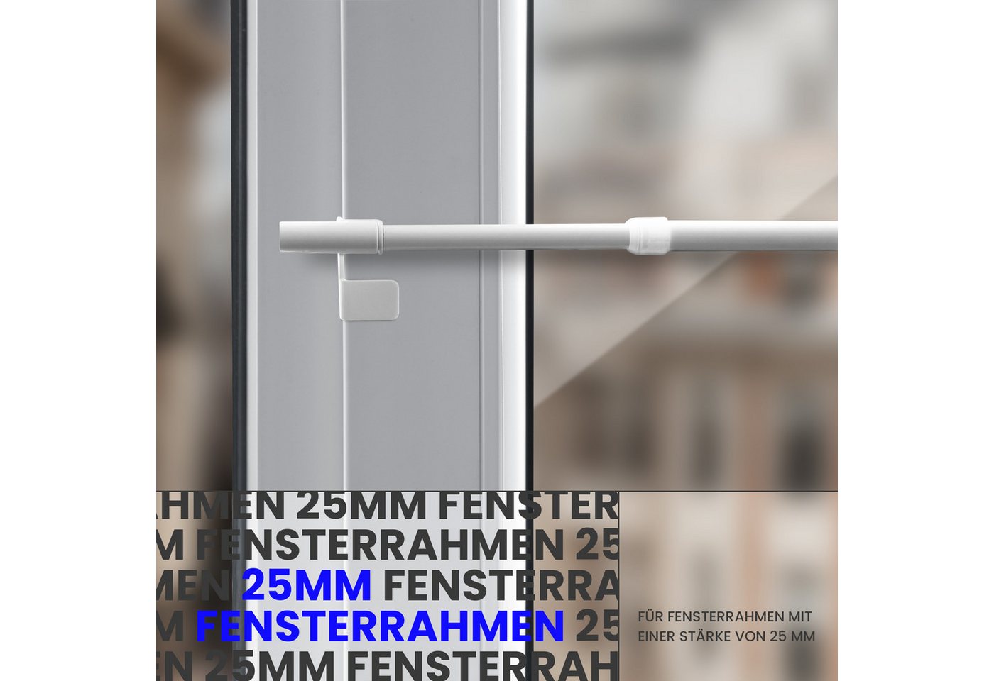Bestlivings Klemmstange "EASY", Ø 10 mm, 1-läufig, ausdrehbar, ohne Bohren, geklemmt, Metall, für Bistrogardinen, Scheibengardinen, Dekoschals oder saisonale De – Bild 3 von 5