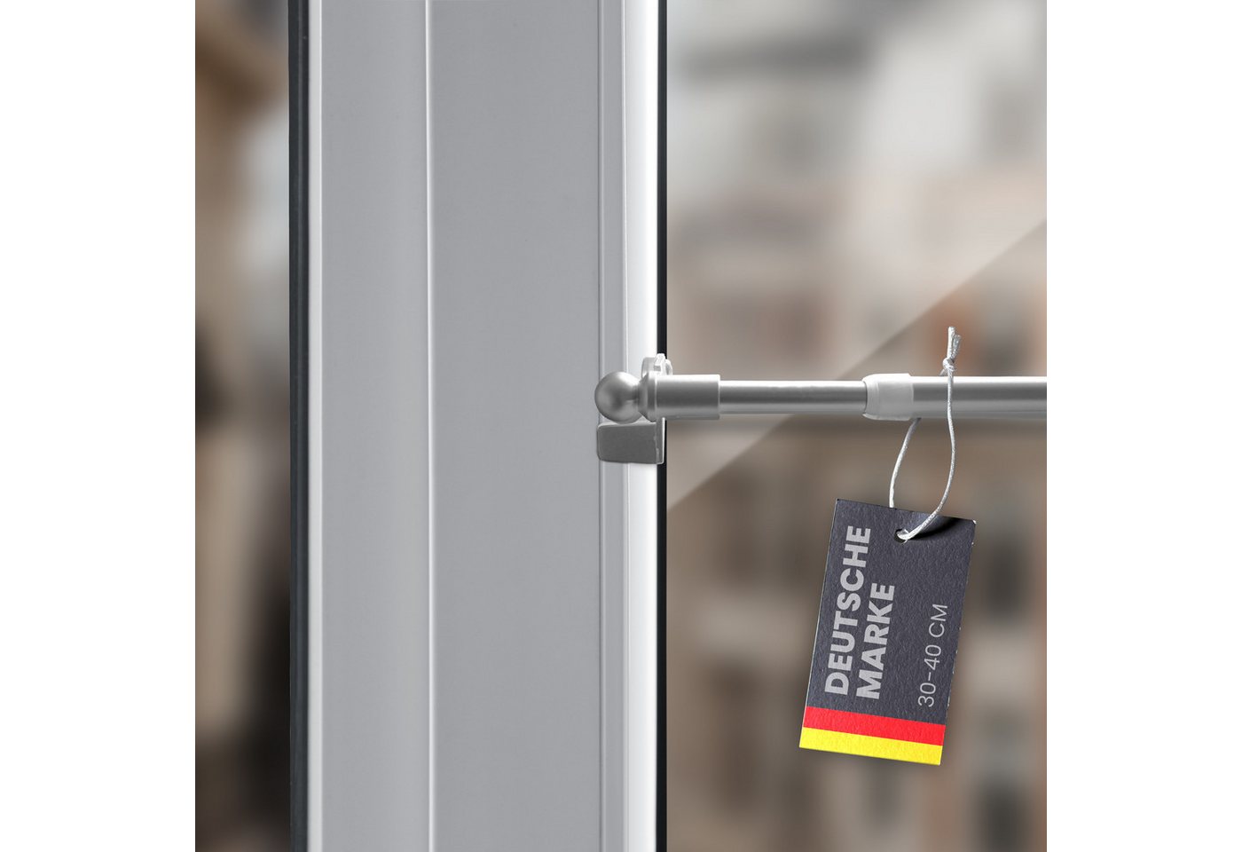 Bestlivings Klemmstange "EASY", Ø 10 mm, 1-läufig, ausdrehbar, ohne Bohren, geklemmt, Metall, für Bistrogardinen, Scheibengardinen, Dekoschals oder saisonale De – Bild 2 von 5