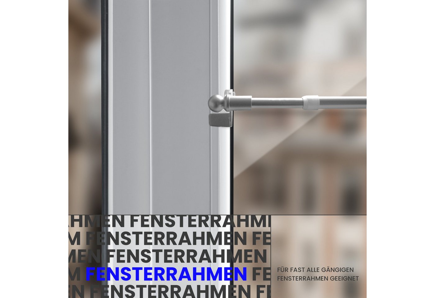 Bestlivings Klemmstange "EASY", Ø 10 mm, 1-läufig, ausdrehbar, ohne Bohren, geklemmt, Metall, für Bistrogardinen, Scheibengardinen, Dekoschals oder saisonale De – Bild 4 von 5