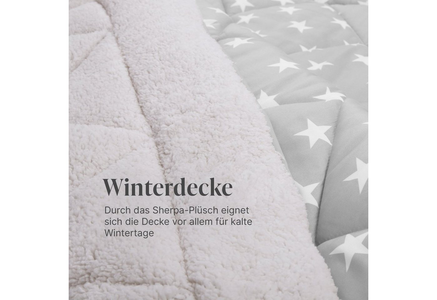 Bestlivings Microfaserbettdecke Wende Steppdecke, Füllung: Polyester, Bezug: Mikrofaser/Sherpa-Fleece, Wende Bettdecke 135x200cm - Steppbett Sherpa-Fleece Flaus – Bild 5 von 5