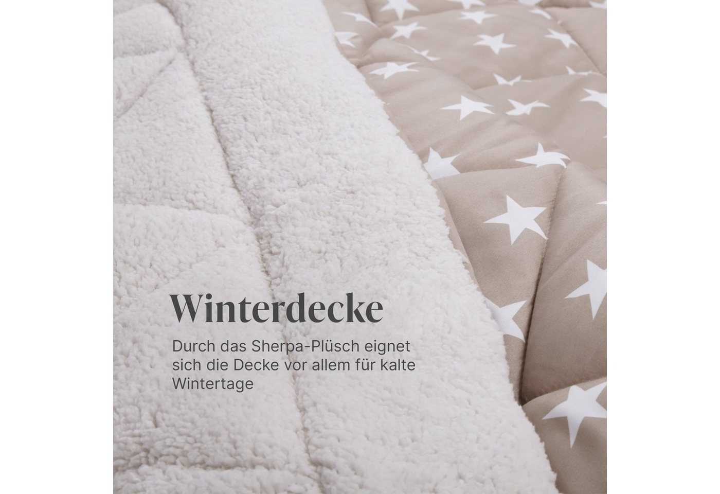 Bestlivings Microfaserbettdecke Wende Steppdecke, Füllung: Polyester, Bezug: Mikrofaser/Sherpa-Fleece, Wende Bettdecke 135x200cm - Steppbett Sherpa-Fleece Flaus – Bild 5 von 5
