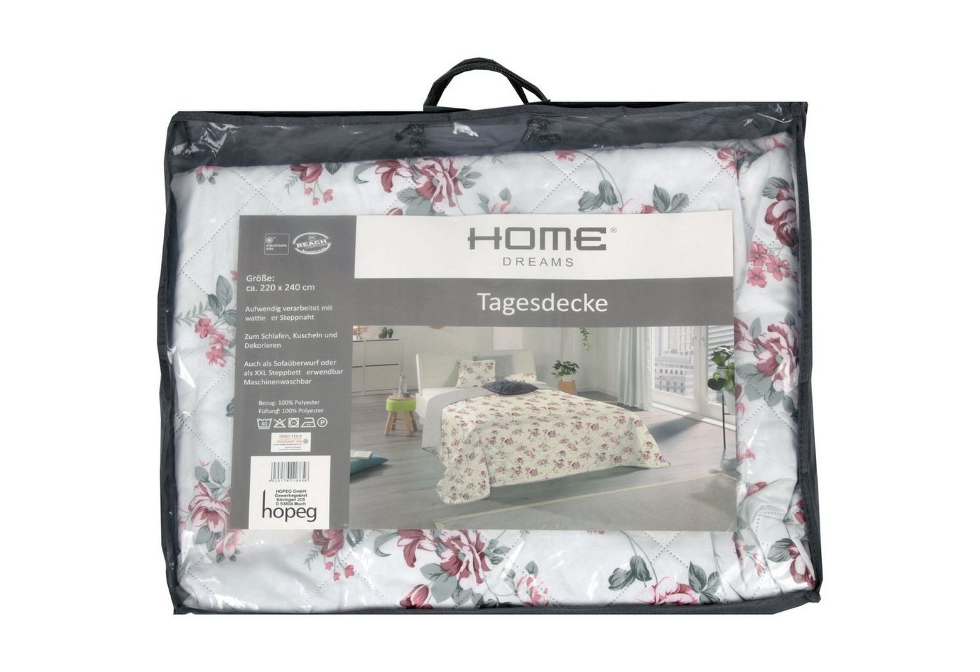 Bestlivings Tagesdecke, Decke XXL (220x240 cm) Patchwork, Überwurf Steppbett – Bild 3 von 3