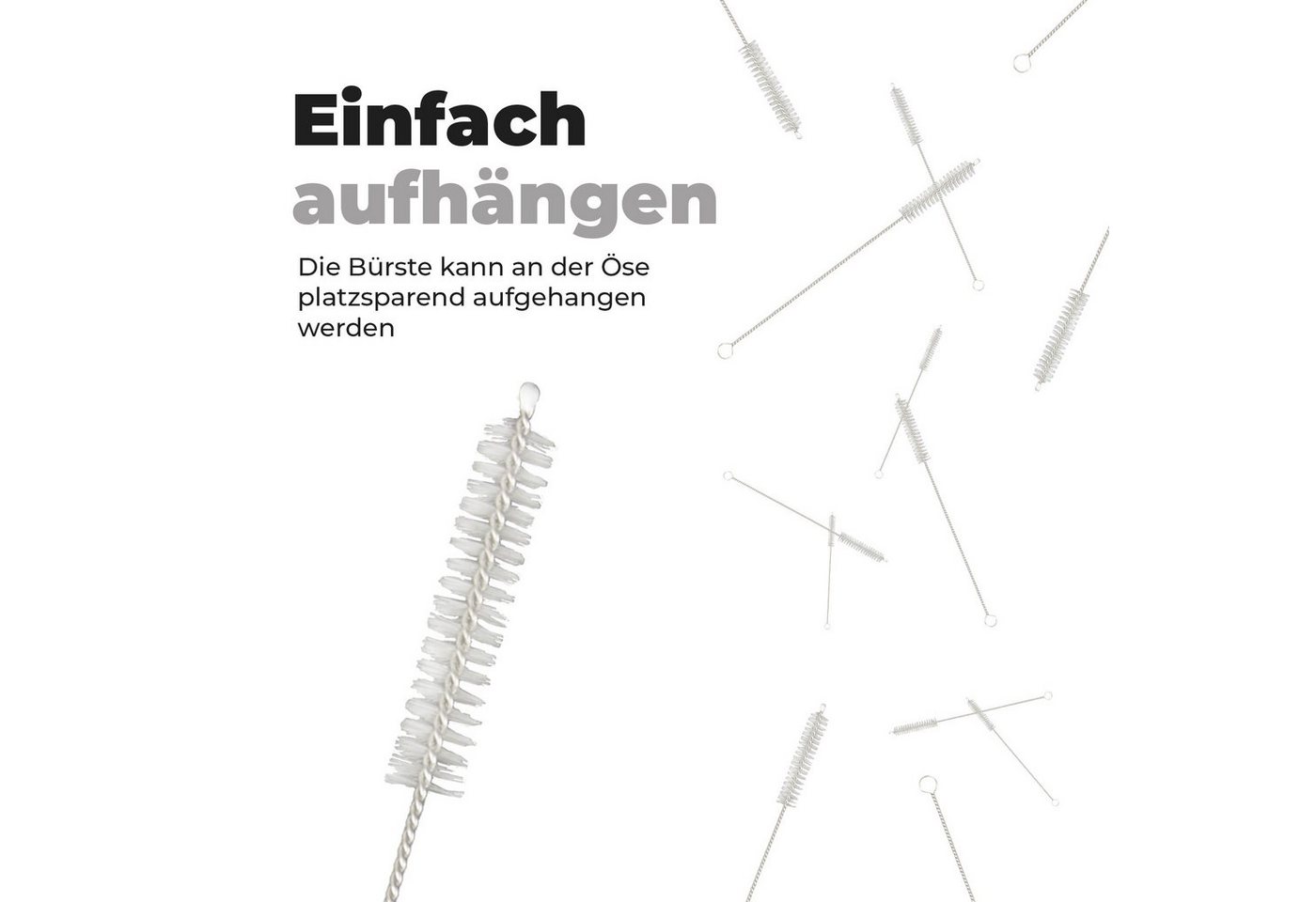 Bestlivings Trinkhalme verschiedene Sets, (2 teilig), wiederverwendbare Reinigungsbürste mit Nylon Borsten – Bild 3 von 5