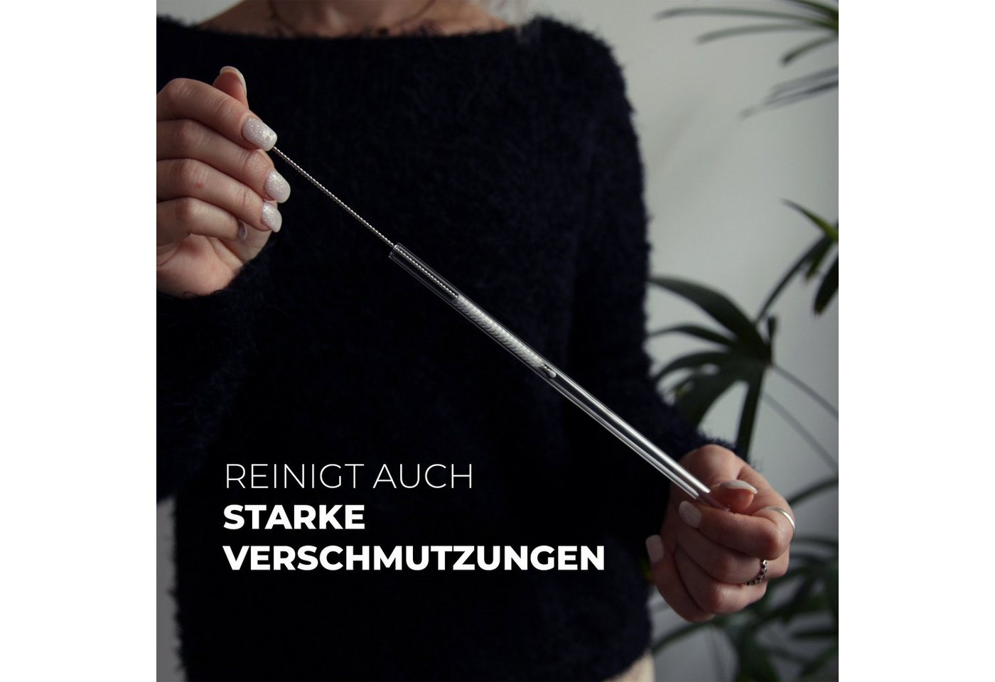Bestlivings Trinkhalme verschiedene Sets, (2 teilig), wiederverwendbare Reinigungsbürste mit Nylon Borsten – Bild 4 von 5