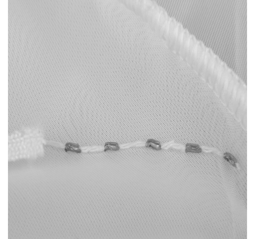 Bestlivings Vorhang (1 St), Kräuselband, halbtransparent, Voile, Transparente "weiße" Übergardine mit beschwerten Abschlußband – Bild 3 von 5