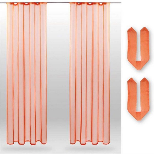 Bestlivings Vorhang (2 St), Kräuselband, transparent, Voile, Gardinenset "Transparent" mit Universalband