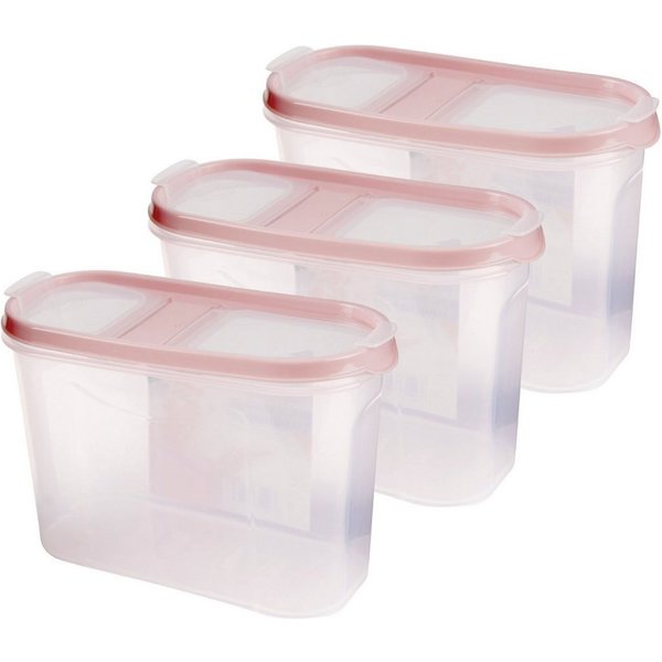 Bestlivings Vorratsdose Müslispender 1,4L - 4,5L, Kunststoff, (3-tlg., 1,4 Liter (7cm x 17cm x 12,5cm), Schüttdose für Lebensmittel, Vorratsbehälter Set - Frisc