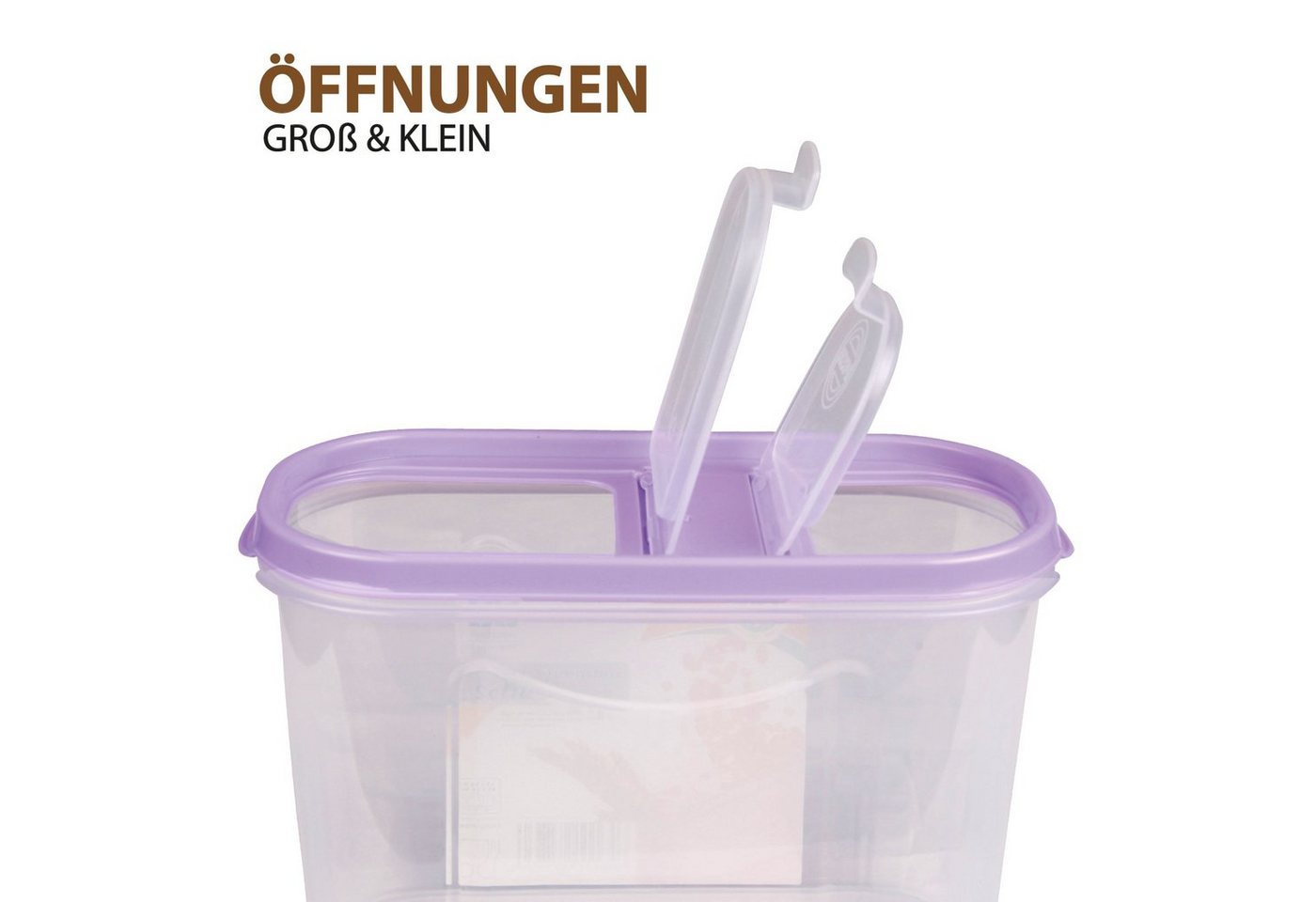 Bestlivings Vorratsdose Müslispender 1,4L - 4,5L, Kunststoff, (3-tlg., 1,4 Liter (7cm x 17cm x 12,5cm), Schüttdose für Lebensmittel, Vorratsbehälter Set - Frisc – Bild 5 von 5