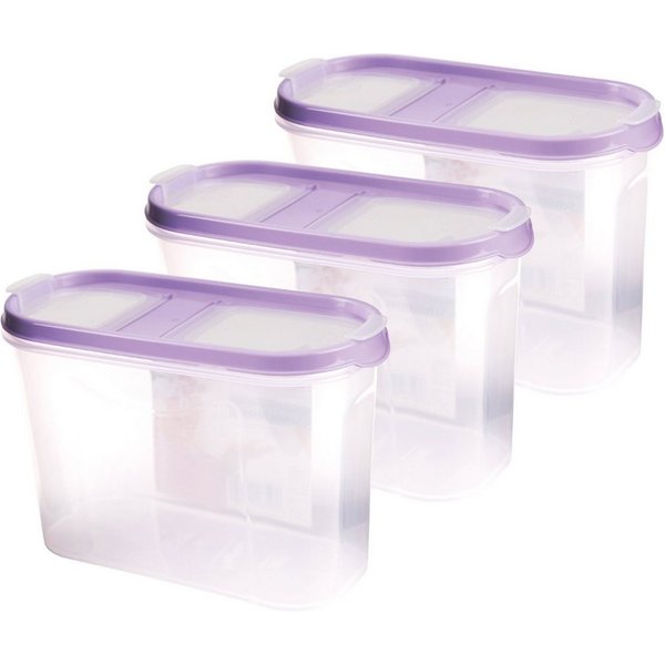 Bestlivings Vorratsdose Müslispender 1,4L - 4,5L, Kunststoff, (3-tlg., 1,4 Liter (7cm x 17cm x 12,5cm), Schüttdose für Lebensmittel, Vorratsbehälter Set - Frisc