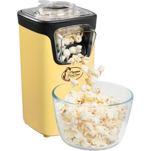 bestron Popcornmaschine APC200V, Transparenter Deckel - kein Öl erforderlich