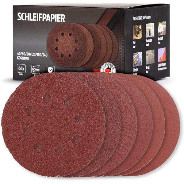 bestTools Schleifpapier Set Schleifpapier Rund Körnung 40-240 für, Präzises Schleifen von Holz, Kunststoff, Trockenbau und mehr