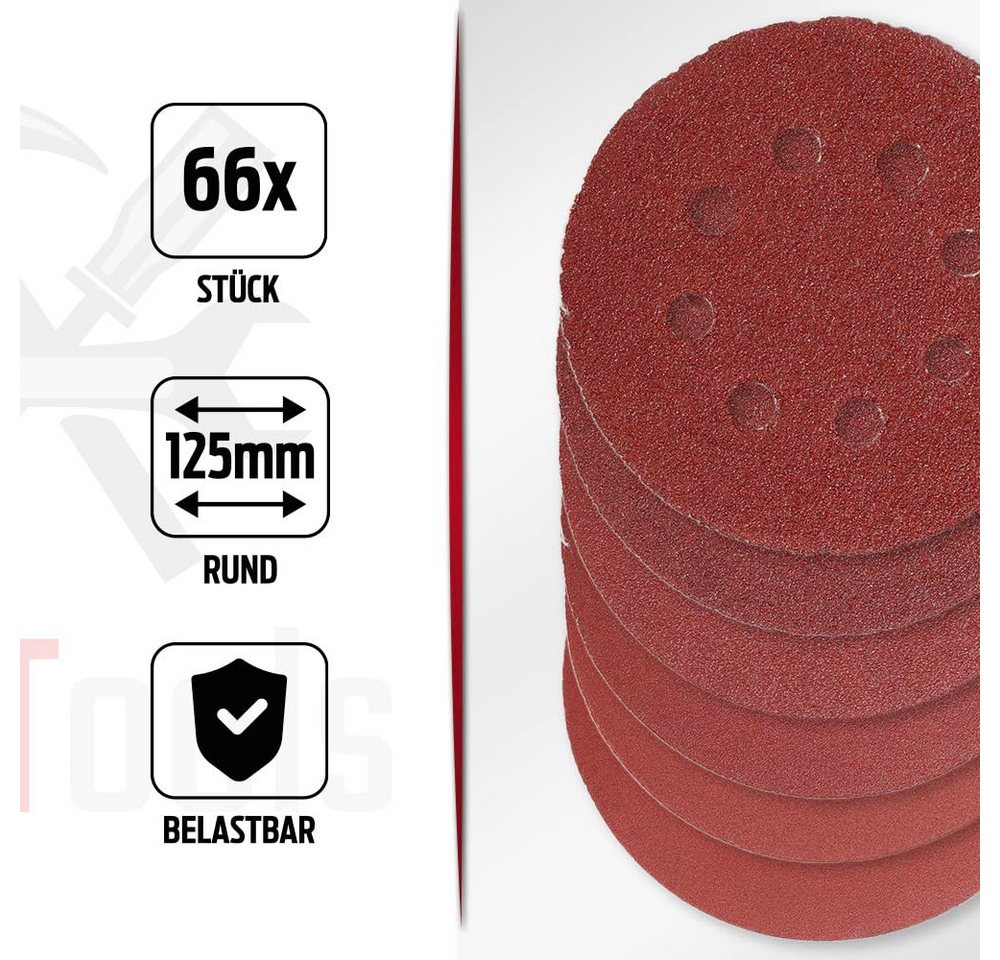 bestTools Schleifpapier Set Schleifpapier Rund Körnung 40-240 für, Präzises Schleifen von Holz, Kunststoff, Trockenbau und mehr – Bild 4 von 5