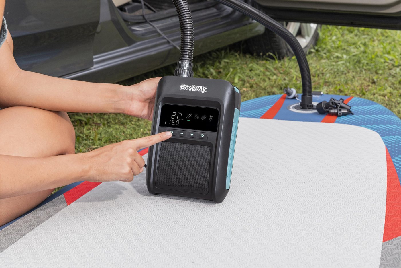 Bestway Elektropumpe Powergrip™ (Packung, 250 l/min), Für alle Aufblasartikel mit einem Arbeitsdruck von bis zu 20 PSI – Bild 2 von 5