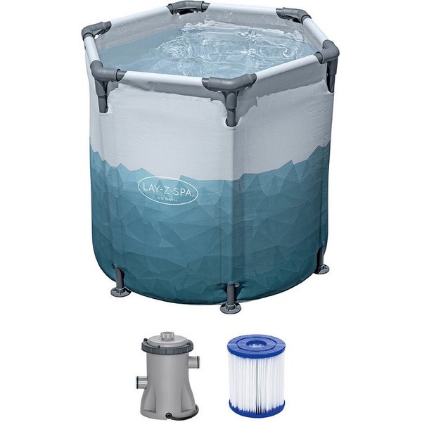 Bestway Pool LAY-Z-SPA Eisbad Glacial Dip (Set, mit Filterpumpe, Ø 90 x 80 cm), Integrierter Ganzjahresschutz Polar-Shield