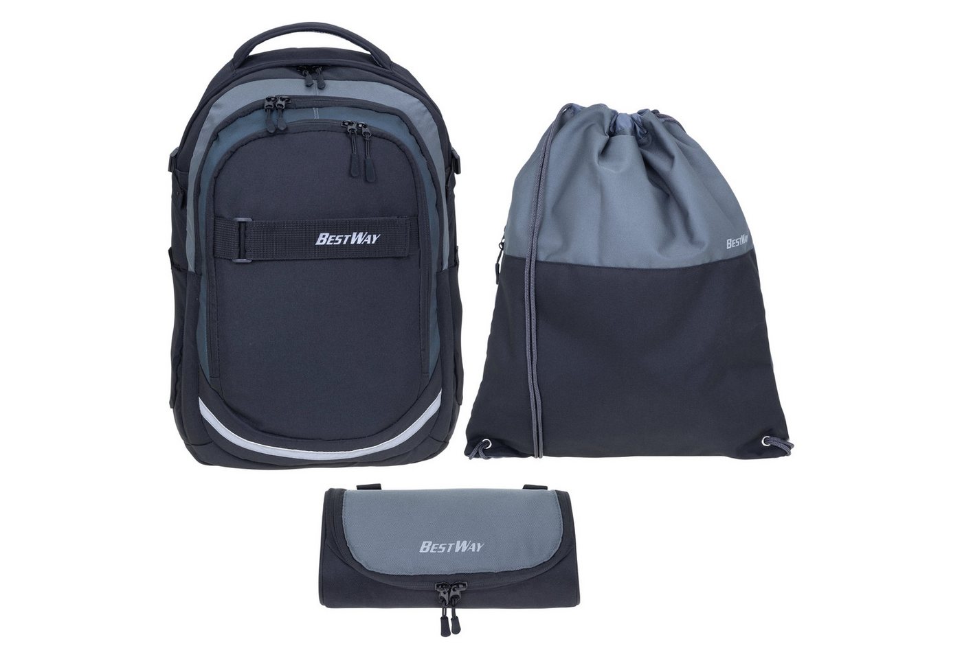 BESTWAY Schulrucksack Evolution Packer 40177, Schultasche Sportbeutel Mäppchen 3 Teile Set +rtm – Bild 4 von 5