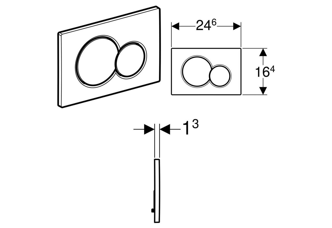 GEBERIT Betätigungsplatten Geberit Betätigungsplatte Sigma 01 RAL 9005 schwarz-glänzend 115770DW5 – Bild 2 von 2