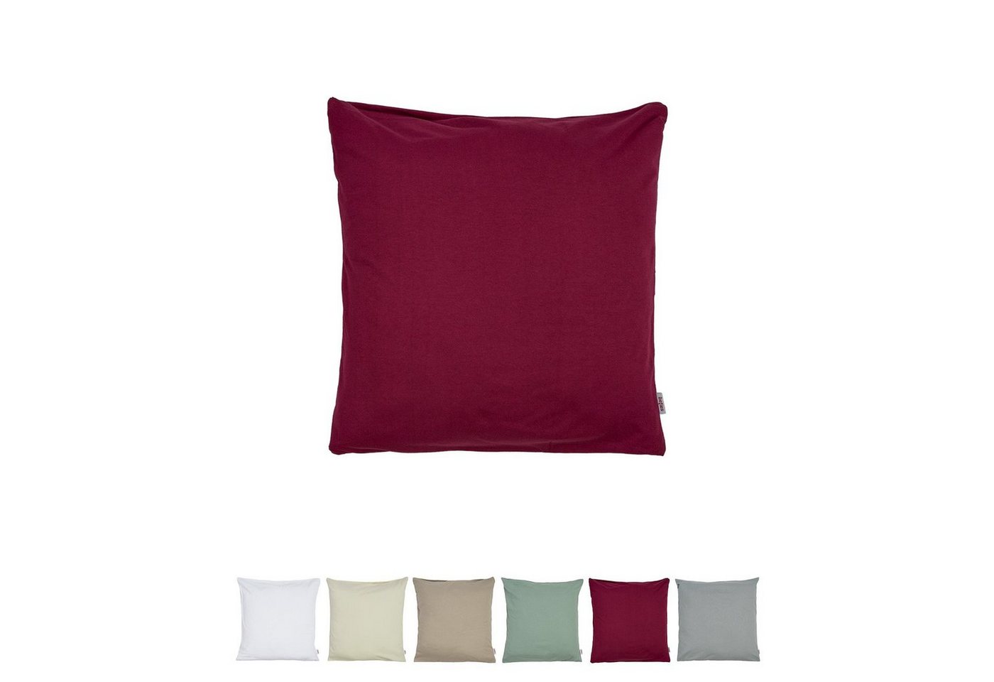 beties Kissenbezüge BasicSoft, (1 Stück), ca. 40x40 cm Jersey 100% Baumwolle (rhododendron-rot) – Bild 2 von 5