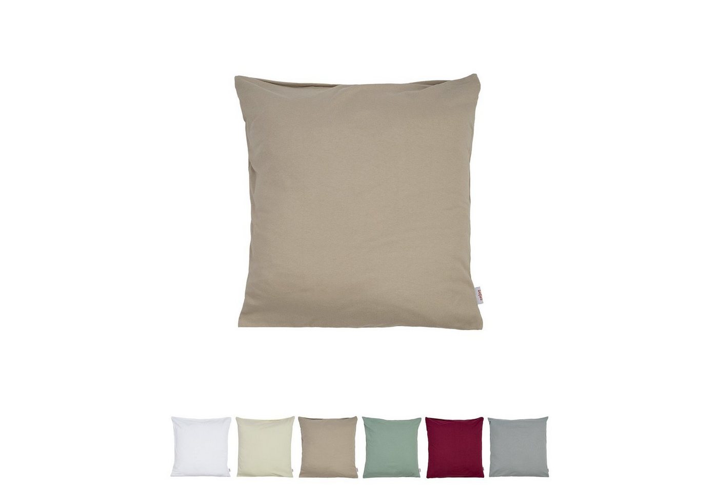beties Kissenbezüge BasicSoft, (1 Stück), ca. 40x40 cm Jersey 100% Baumwolle (plaza-taupe) – Bild 2 von 5