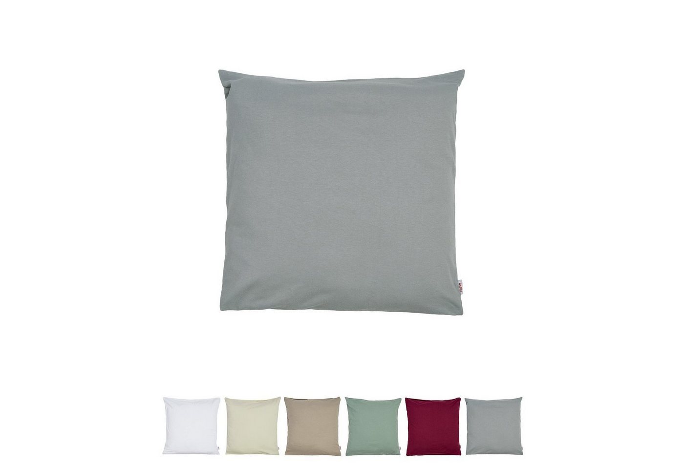 beties Kissenbezüge BasicSoft, (1 Stück), ca. 40x40 cm Jersey 100% Baumwolle (silber-grau) – Bild 2 von 5