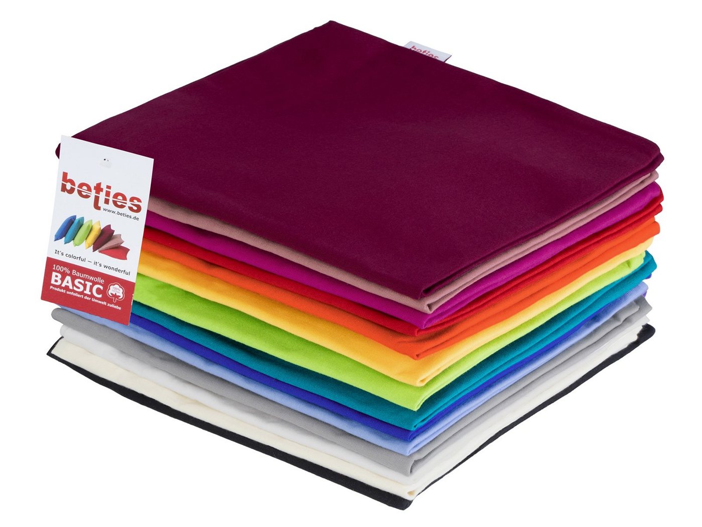 beties Kissenbezug Basic, (1 Stück), 100% Baumwolle in verschiedenen Größen und Farben – Bild 4 von 5