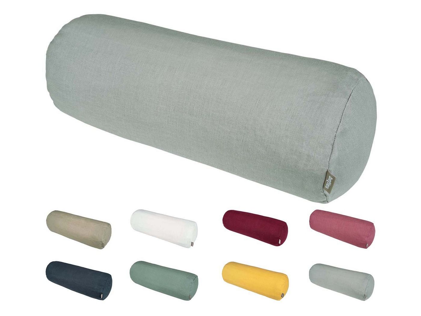 beties Nackenrollenbezug Leinen, (1 Stück), 100% Leinen ca. 15x40 cm mit Reißverschluss stein-grau – Bild 3 von 5