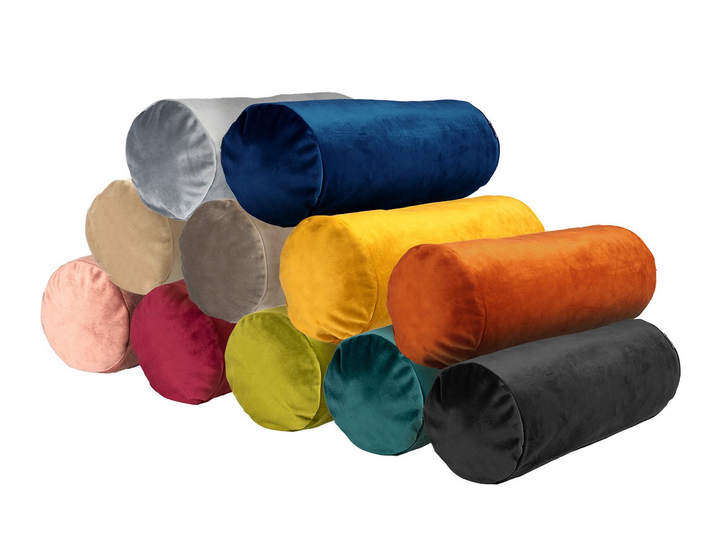 beties Nackenrollenbezug Samt&Sonders, (1 Stück), Samt Nackenrollenhülle schwarz ca. 15x40 cm mit Reißverschluss – Bild 3 von 5