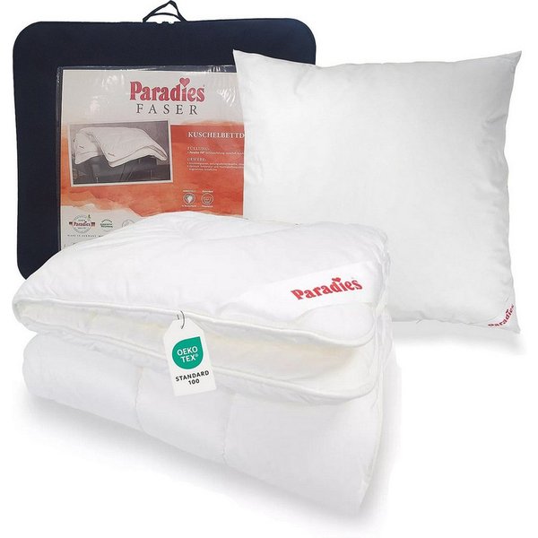 Paradies Bett-Set Paradies Winterdecke Bettenset Halia extra warm + Kissen Softy 135x200, Füllung: Paradies Fill Fasertechnologie für dauerhaft kuscheliges Volu