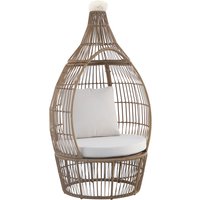 BETTER GARDEN Ei-Sessel mit Rattan, inkl. Kissen, braun/weiß