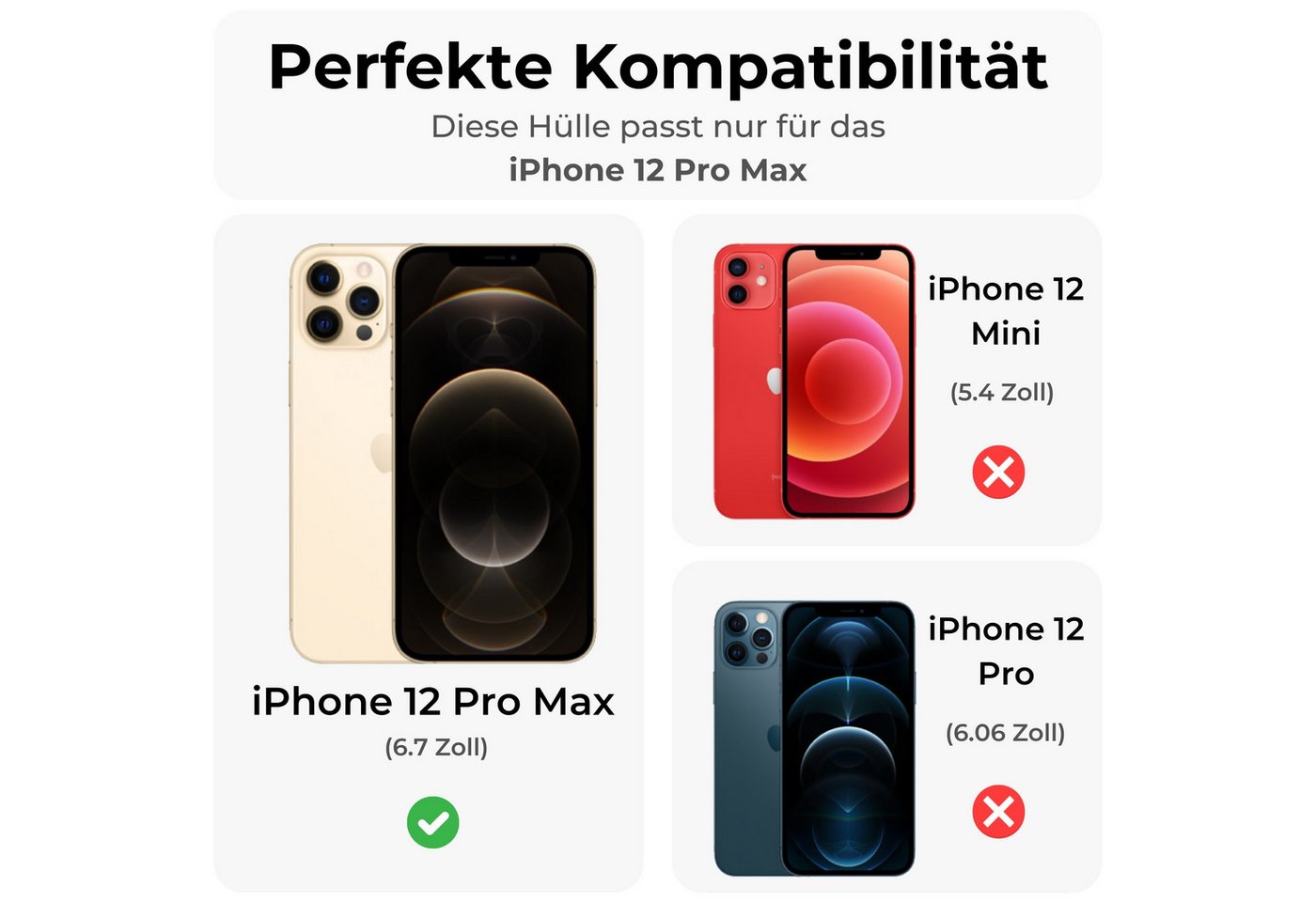 betterfon Handyhülle für Apple iPhone 12 Pro Max TPU Case mit 360° Rundumschutz, 360 Grad Hülle mit Displayschutz und Fingerprint – Bild 2 von 5