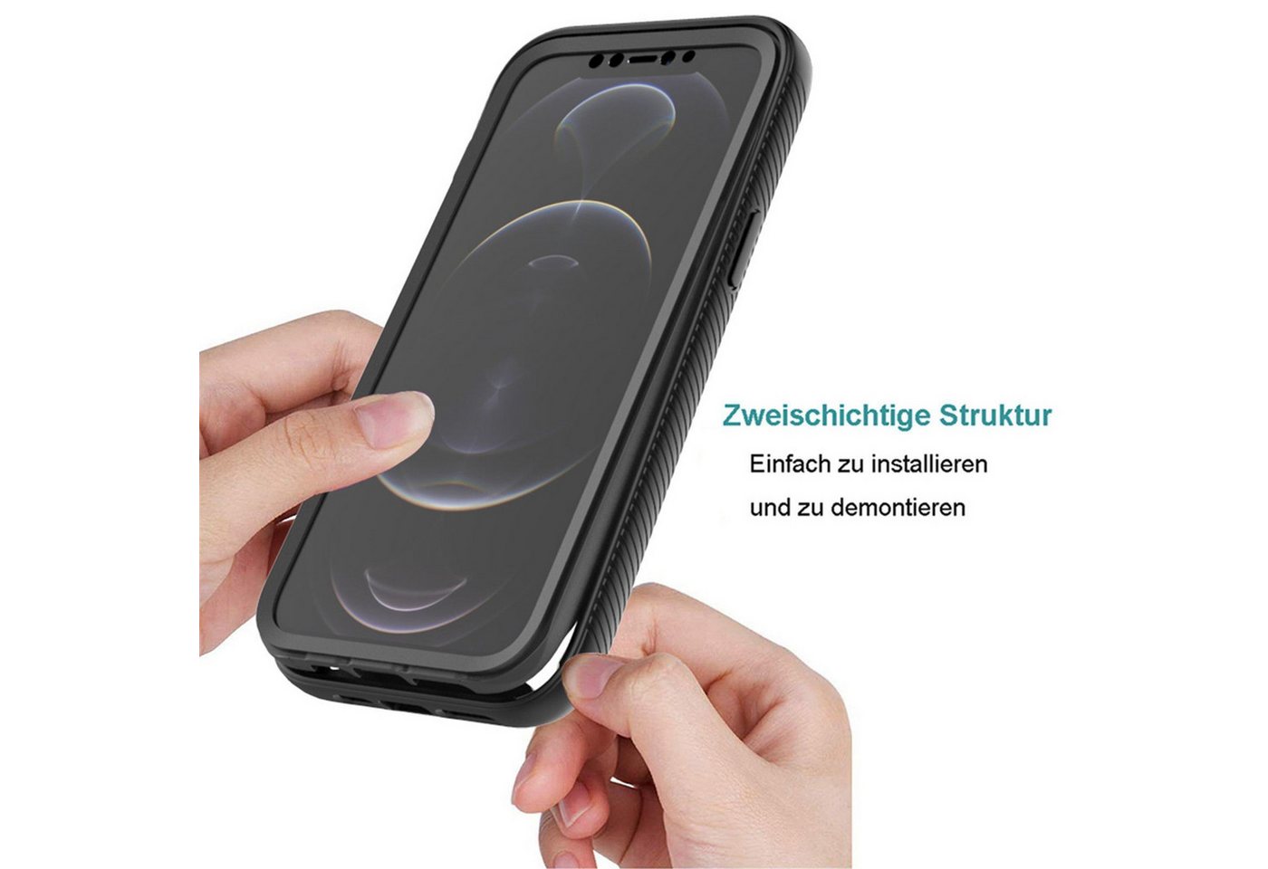 betterfon Handyhülle für Apple iPhone 12 Pro Max TPU Case mit 360° Rundumschutz, 360 Grad Hülle mit Displayschutz und Fingerprint – Bild 5 von 5