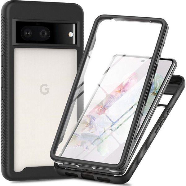 betterfon Handyhülle für Google Pixel 7 TPU Case mit 360° Rundumschutz Displayschutz, 360 Grad Hülle mit Displayschutz und Fingerprint