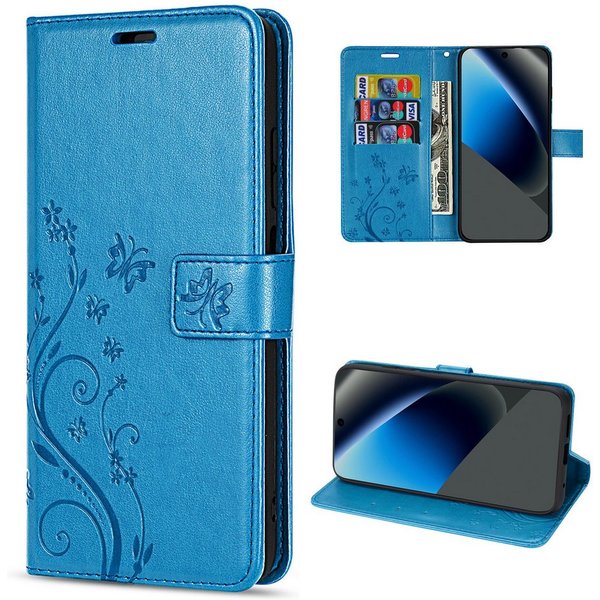 betterfon Handyhülle für Google Pixel Handytasche Wallet Case Klapphülle Flower, Bookstyle-Hülle: Magnetverschluss 3 Kartenfächer & Standfunktion