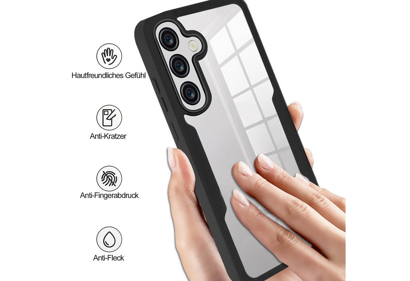 betterfon Handyhülle für Samsung Galaxy A37, 360° Hülle mit Integriertem Displayschutz, 2-teiliges 360 Grad Case mit Rundumschutz und Displayschutz – Bild 4 von 5