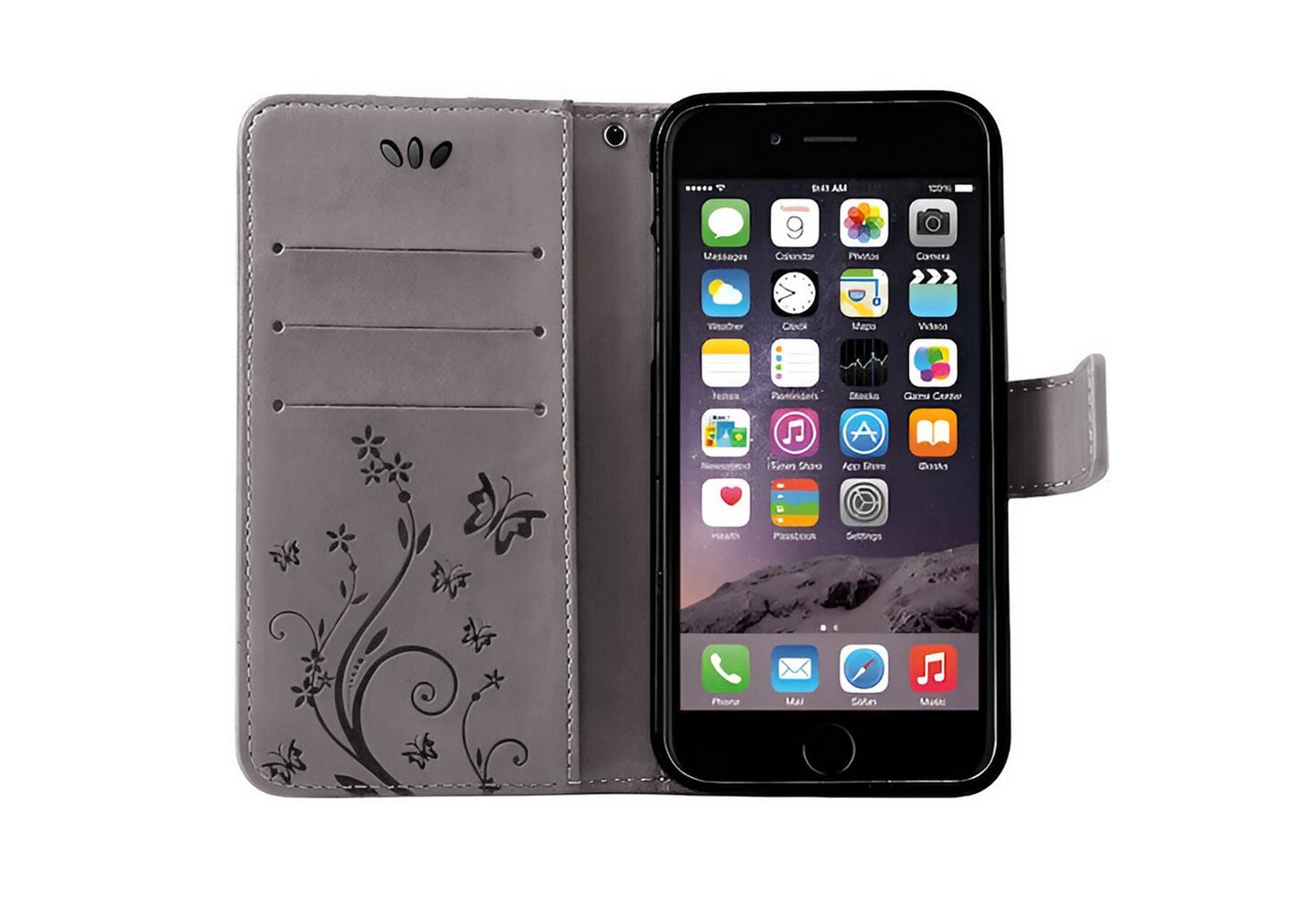 betterfon Handyhülle Handytasche für Apple iPhone Klapphülle Klapphülle, Bookstyle-Hülle: Magnetverschluss 3 Kartenfächer & Standfunktion – Bild 3 von 5