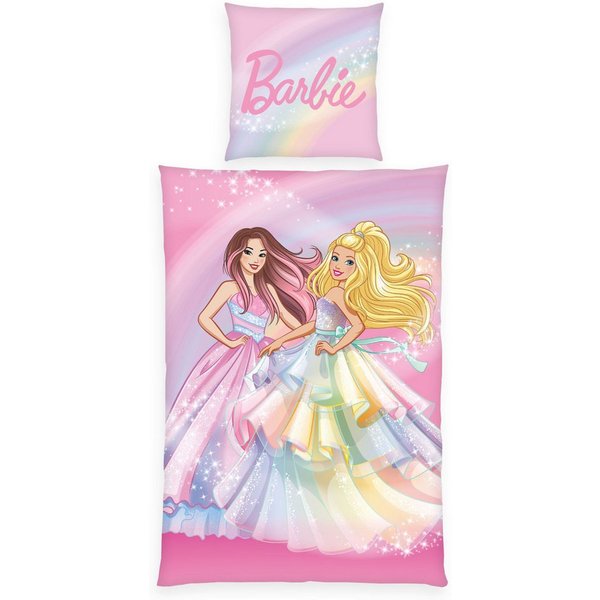 Barbie Bettwäsche Barbie, Renforcé, 2 teilig, Wendebettwäsche