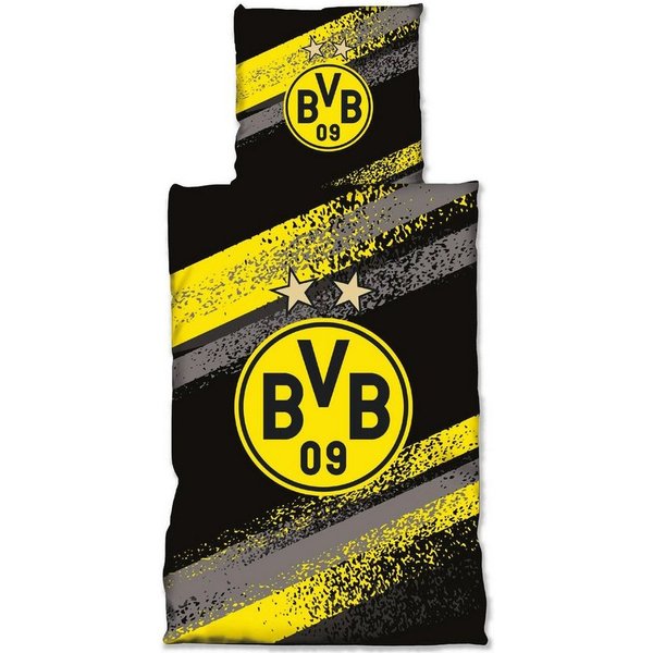 BVB Bettwäsche BVB-Bettwäsche Graffiti Streifen, Baumwolle, 2 teilig