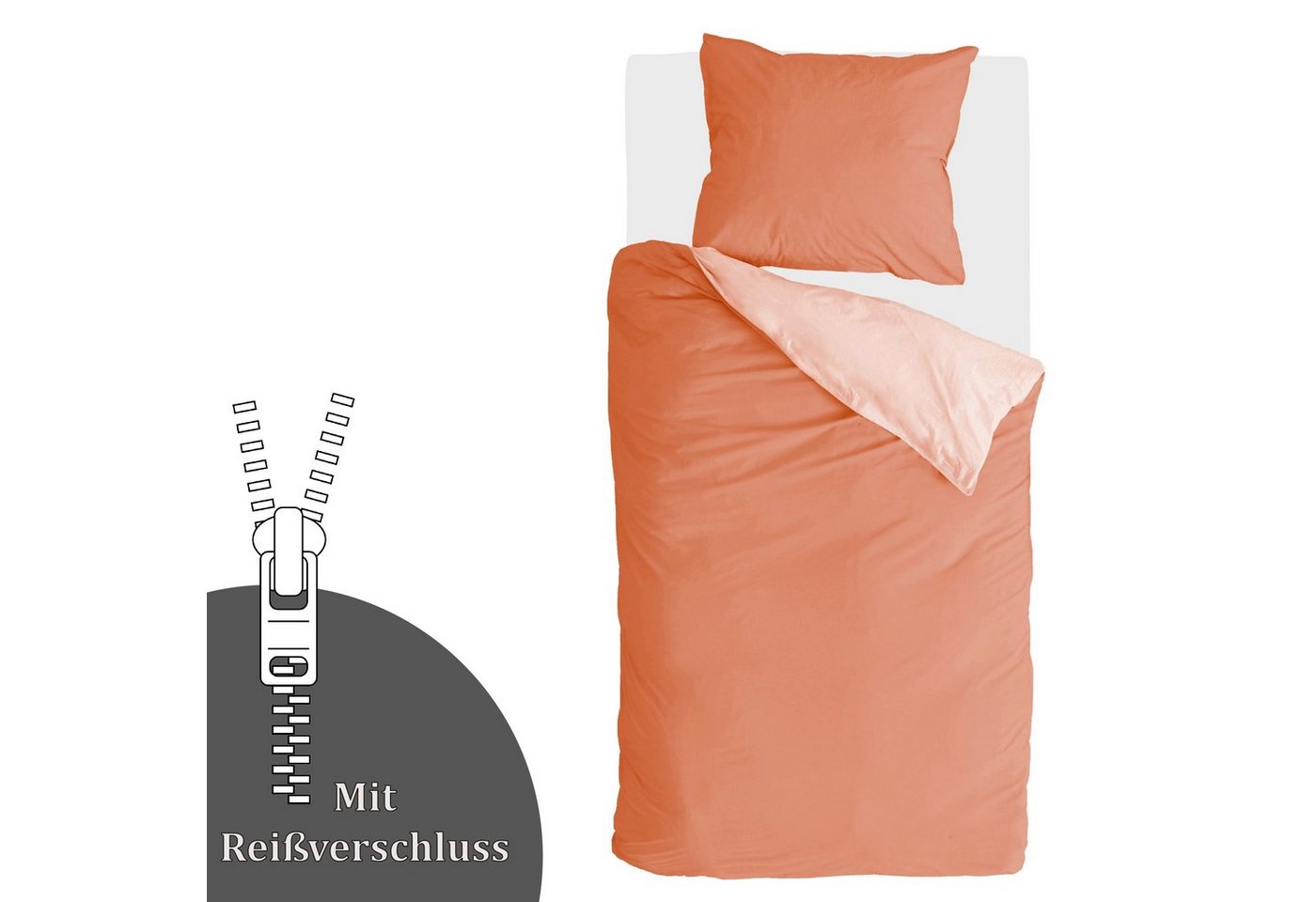 Byrklund Bettwäsche Byrklund, Baumwolle, 2 teilig, 135x200/80x80cm, mit Reißverschluss, atmungsaktiv, weich, anschmiegsam – Bild 4 von 5