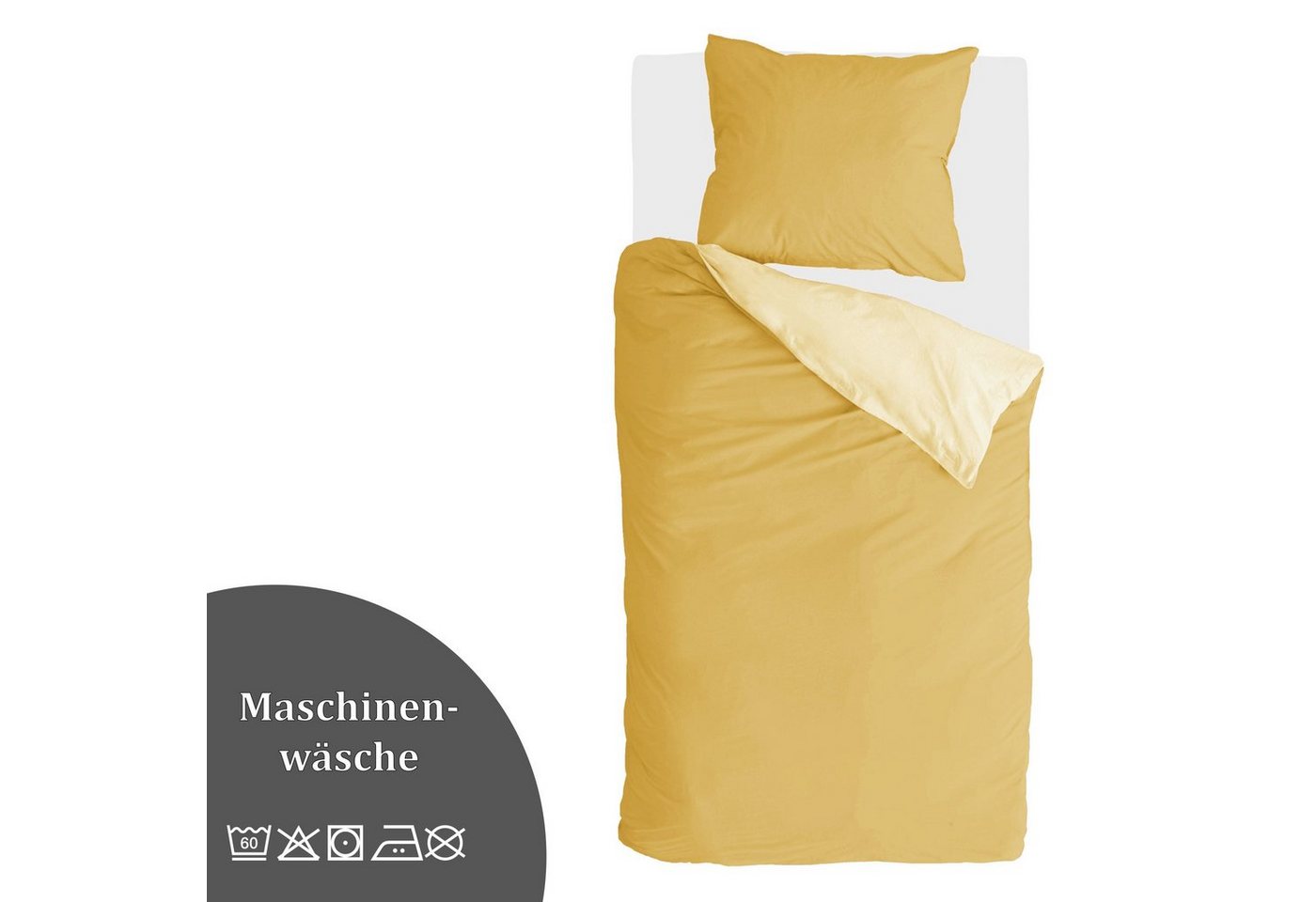 Byrklund Bettwäsche Byrklund, Baumwolle, 2 teilig, 135x200/80x80cm, mit Reißverschluss, atmungsaktiv, weich, anschmiegsam – Bild 5 von 5