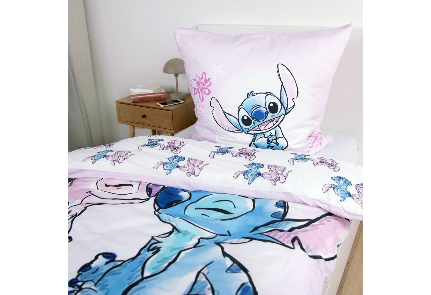 Disney Bettwäsche Disney Stitch, Flanell, 2 teilig, Wendebettwäsche – Bild 4 von 5